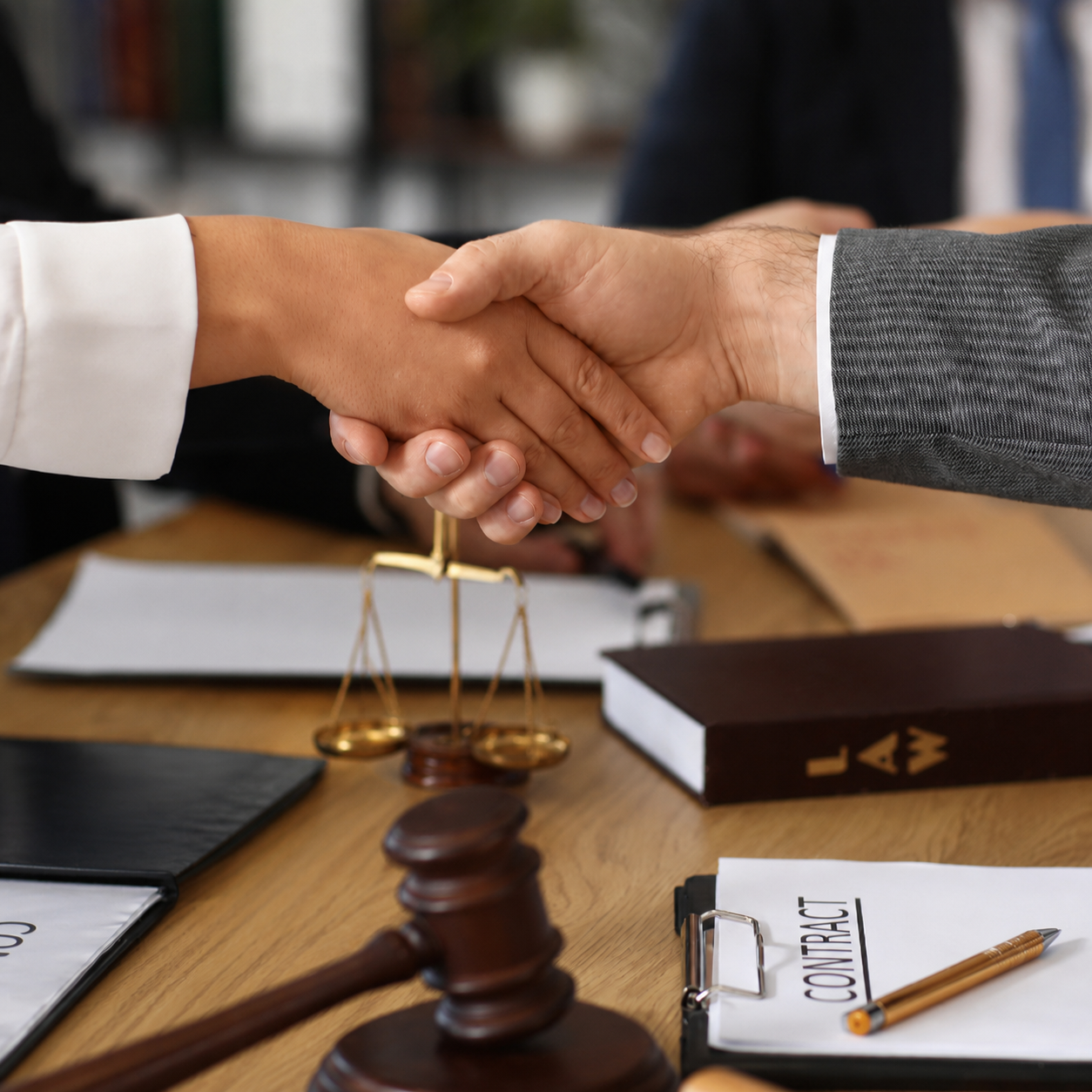 Aperto de mãos - Fechamento de Contrato Advocacia